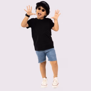 Áo Thun Đen Cho Bé Với 100% Cotton Cao Cấp Kháng Khuẩn Và Thoáng Mát - Gold Rhino