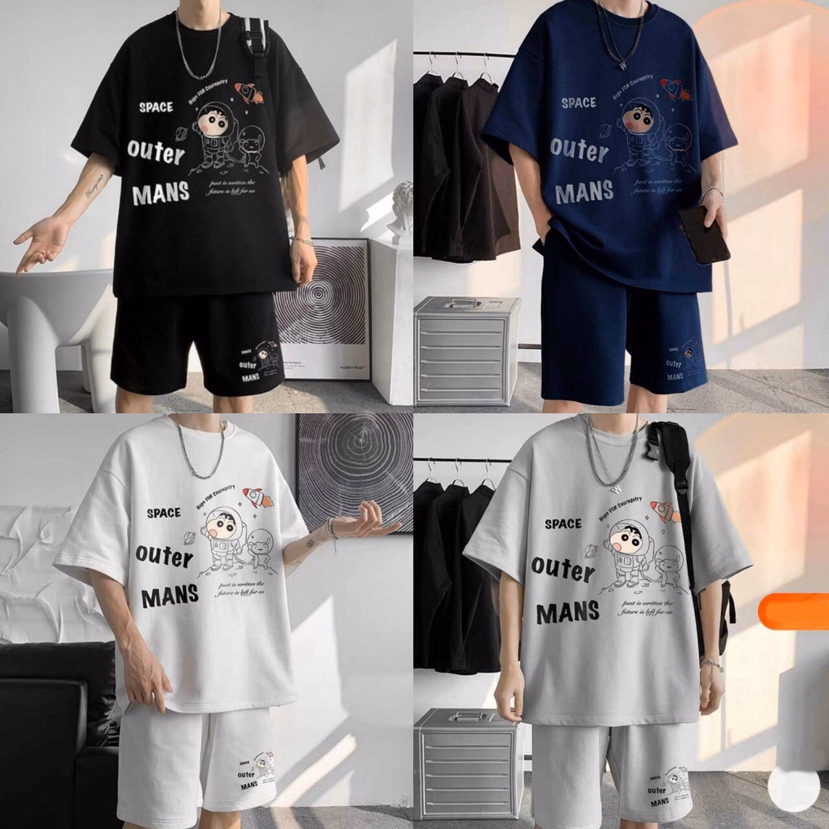 Đồ Bộ Thể Thao Nam Nữ Unisex Shin Outer Space