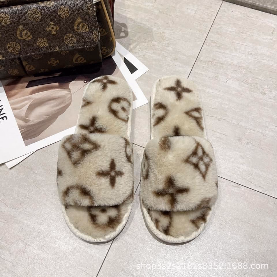 Dép Lông Quai Ngang Lv Cao Cấp, Dép Lông Nữ Quai Ngang Đi Trong Nhà D002 - Lady'S Passion - Ảnh 5