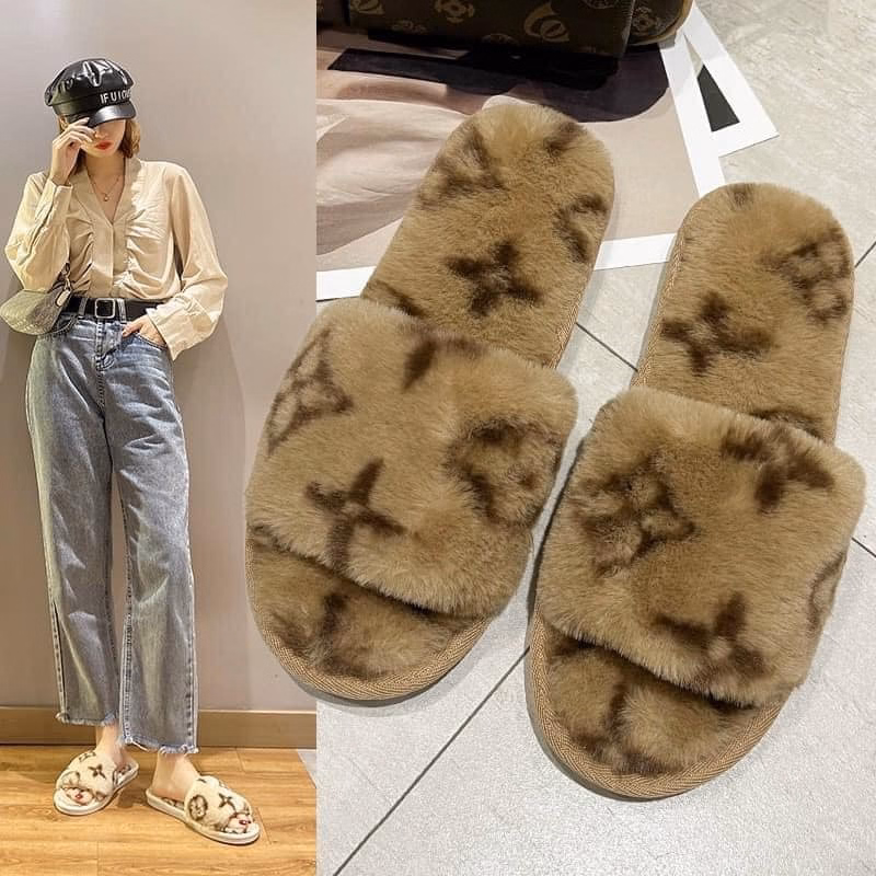 Dép Lông Quai Ngang Lv Cao Cấp, Dép Lông Nữ Quai Ngang Đi Trong Nhà D002 - Lady'S Passion - Ảnh 7