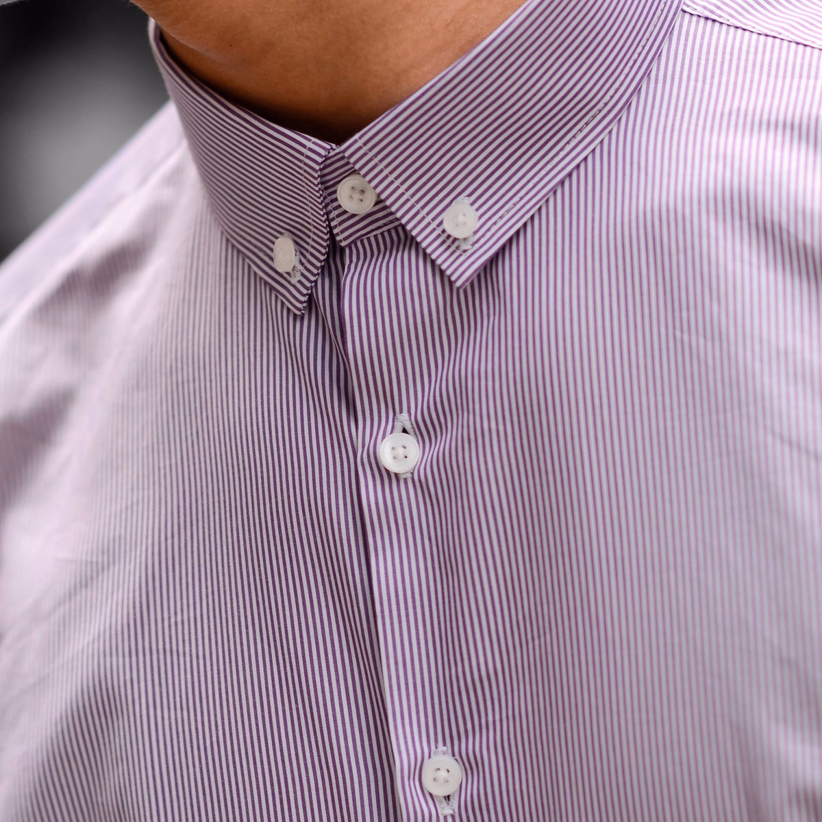 Áo Sơ Mi Kẻ Sọc Nam Dài Tay Công Sở Slim Fit Stripe Button Down Shirt Chống Nhăn Trẻ Trung - Tuto5 - Ảnh 7