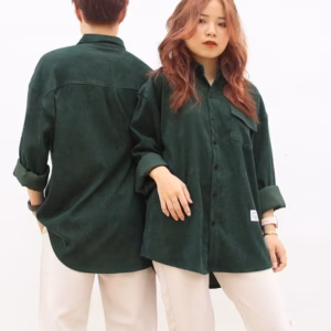 Áo Sơ Mi Dài Tay Nam Nữ Dáng Rộng Cao Cấp Vải Nhung Tăm – Men’S Style