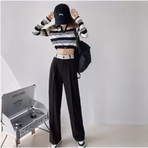 Quần Tây Viền Cạp Ống Rộng Lưng Cao Thời Trang Gs-Q1 - Be Yourself