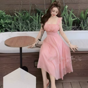 Đầm Voan Nhún Bèo Cao Cấp V07 - Haka Mây