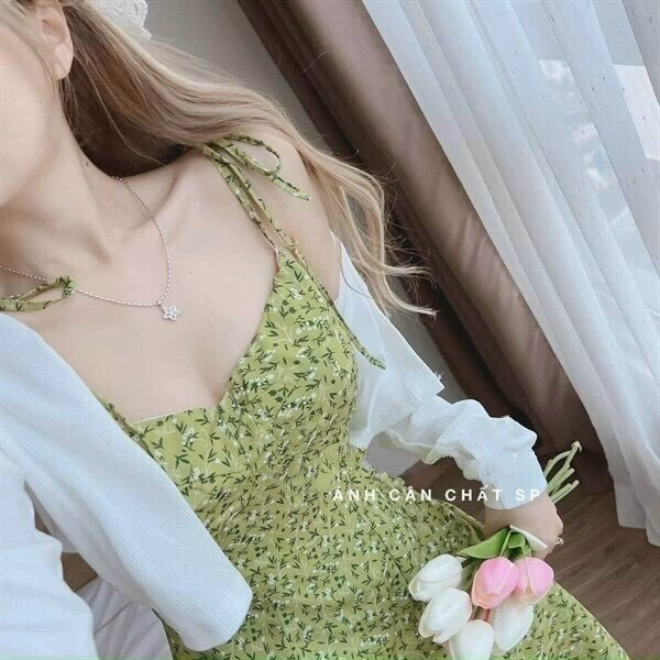 Set Đầm 2 Dây Dáng Dài Xẻ Tà Kèm Áo Khoác Trắng Dd501 - Nana House - Ảnh 4