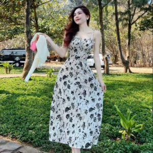 Đầm Thời Trang Nữ 2 Dây Xốp Hoa Có Mút Ngực Kèm Áo Khoác Dd011 - Nana House