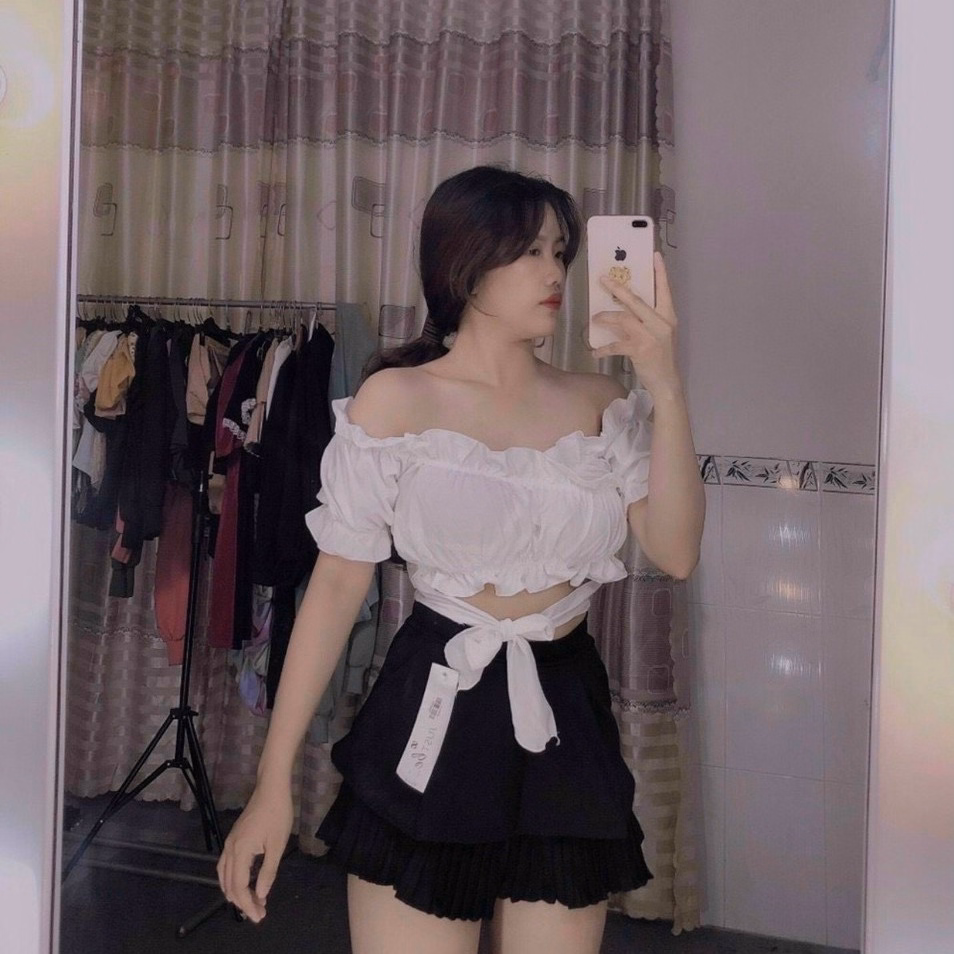 Áo Kiểu Voan Cột Eo Dáng Croptop - Lê Phương Boutique - Ảnh 5