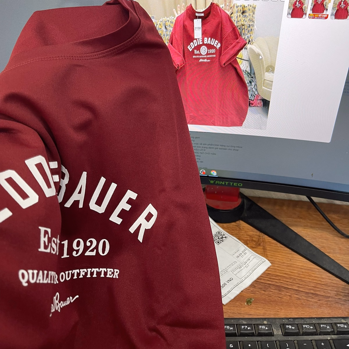 Áo Phông Unisex Form Rộng Tay Lỡ Nam Nữ Edier Bauer - Ảnh 4