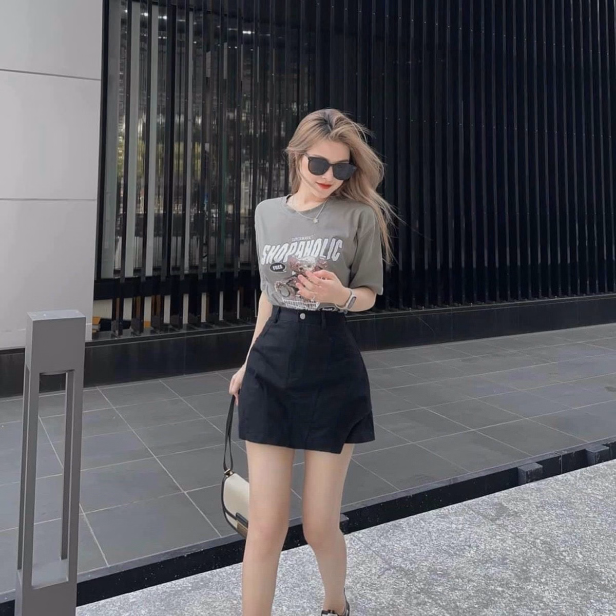 Set Bộ Đồ Quần Váy Áo Thun Cotton Lạnh Họa Tiết Gấu Dd900 - Nana House - Ảnh 3