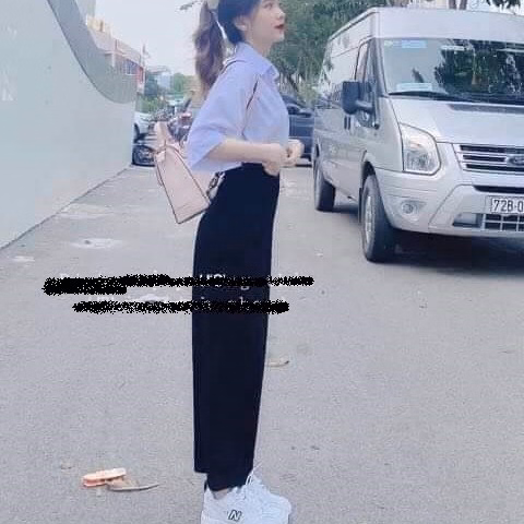 Set Sơ Mi Ngắn Tay + Quần Ống Rộng Dài Nữ Học Sinh - Ảnh 3