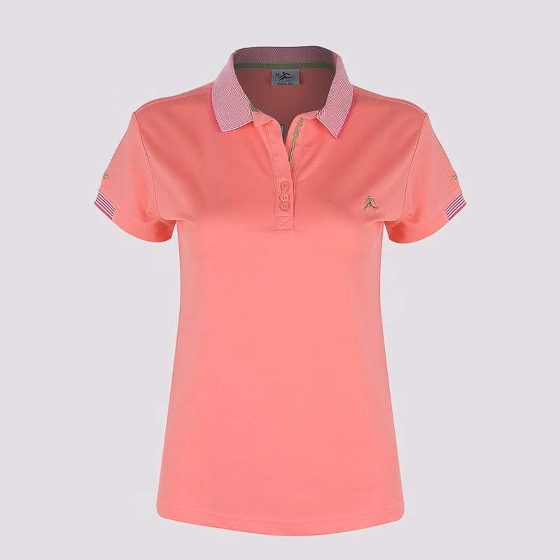 Áo Thun Thể Thao Nữ Cổ Dệt Sọc Hồng Sen Cl2525256 - Colo Store