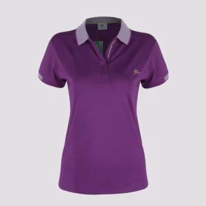 Áo Thun Thể Thao Nữ Cổ Dệt Sọc Tím Cl2525256 - Colo Store