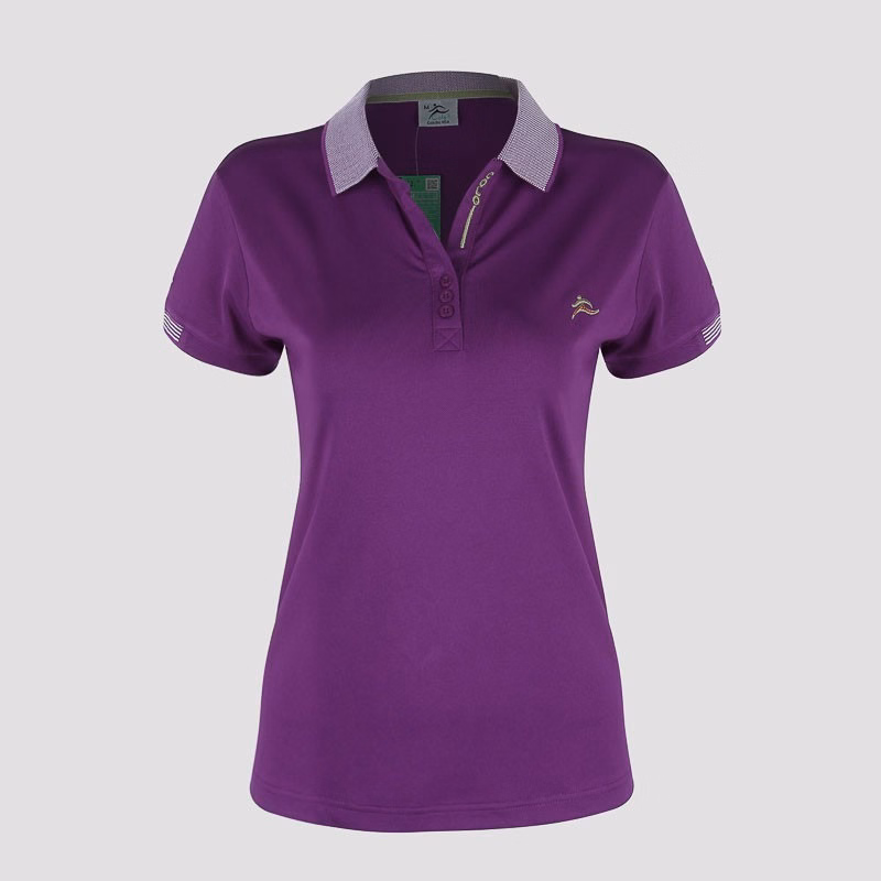 Áo Thun Thể Thao Nữ Cổ Dệt Sọc Tím Cl2525256 - Colo Store