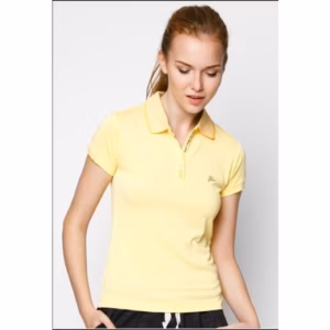 Áo Thun Thể Thao Nữ Cổ Dệt Sọc Màu Vàng Mỹ Cl2525256 - Colo Store