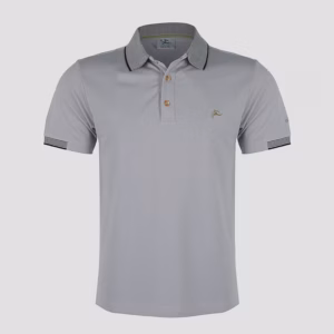 Áo Thun Thể Thao Nam Cổ Dệt Sọc Xám Trắng Cl2525258N - Colo Store