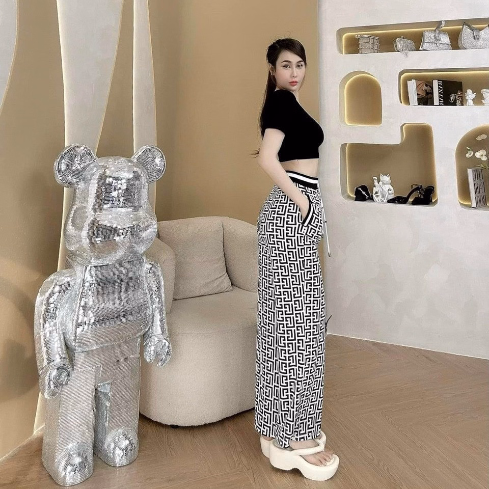 Set Bộ Đồ Nữ Thun In 3D Áo Crotop Phối Quần Dài Chất Gân Ug590 - Nana House - Ảnh 3