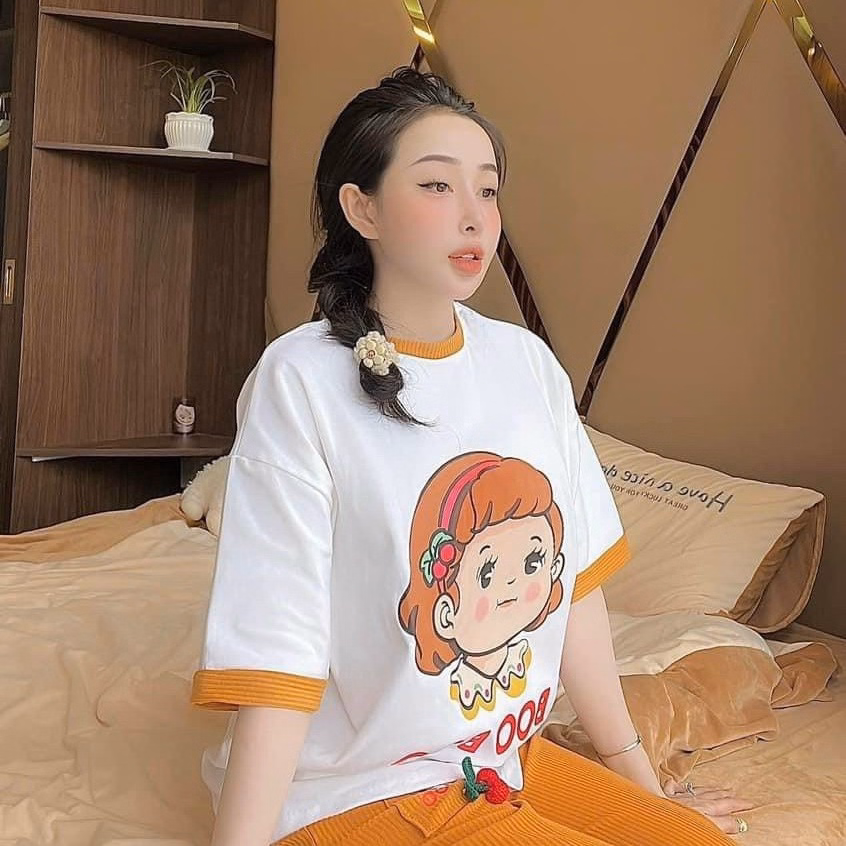 Set Bộ Đồ Nữthun Ngắn Tay Họa Tiết Hình Boo Boo Ug808 - Nana House - Ảnh 4