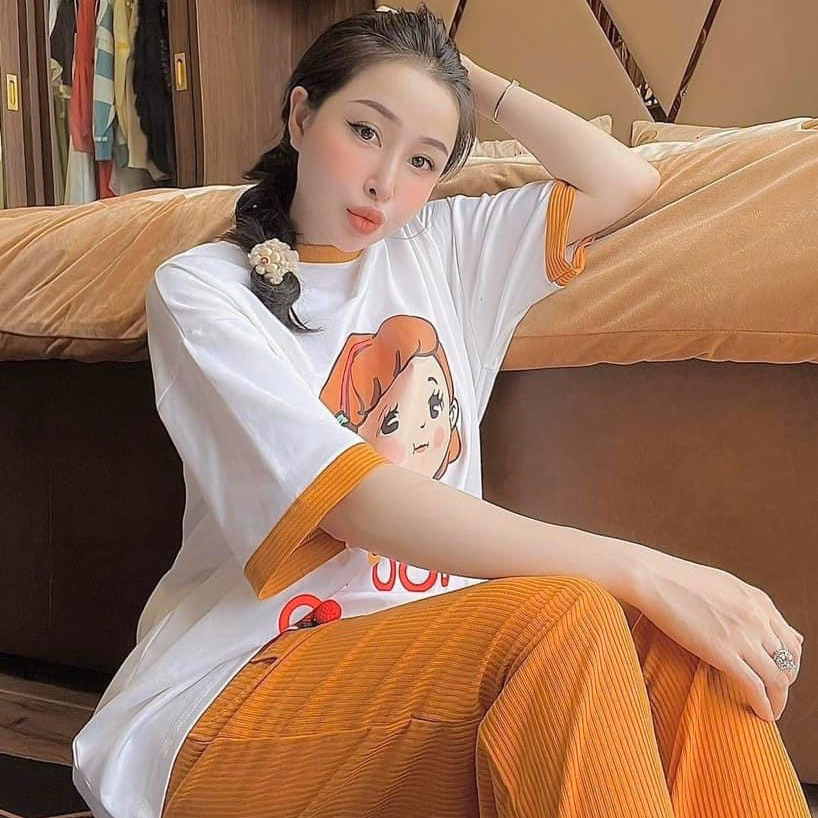 Set Bộ Đồ Nữthun Ngắn Tay Họa Tiết Hình Boo Boo Ug808 - Nana House - Ảnh 5