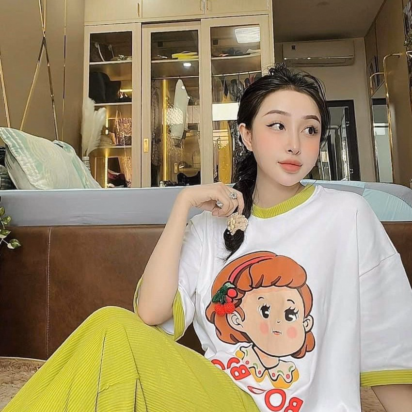 Set Bộ Đồ Nữthun Ngắn Tay Họa Tiết Hình Boo Boo Ug808 - Nana House - Ảnh 6