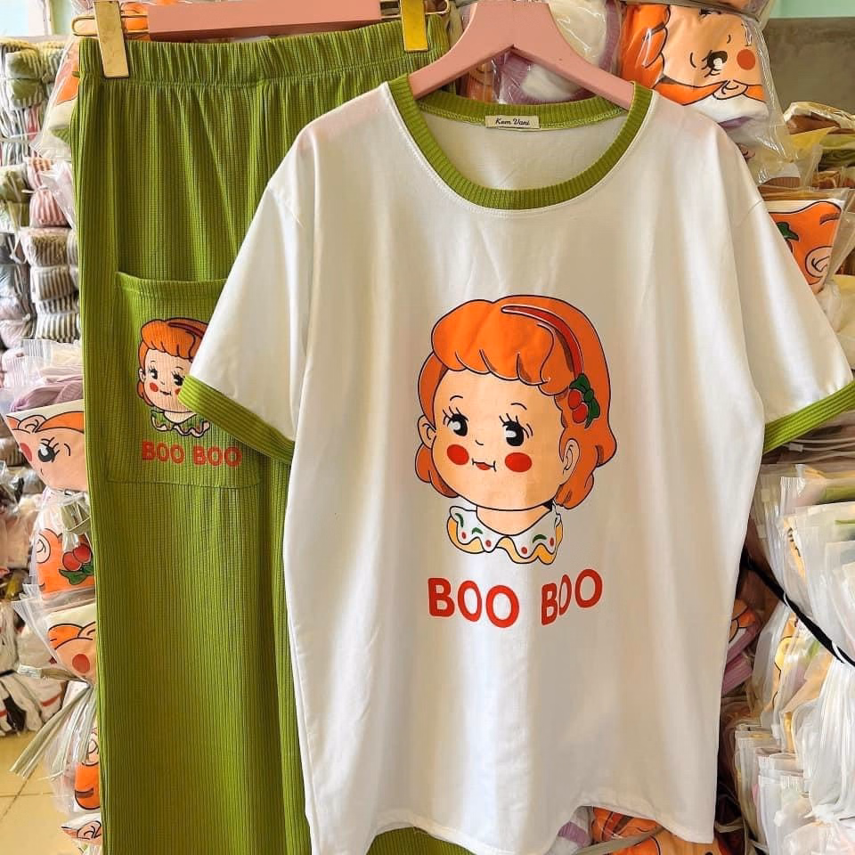 Set Bộ Đồ Nữthun Ngắn Tay Họa Tiết Hình Boo Boo Ug808 - Nana House - Ảnh 8