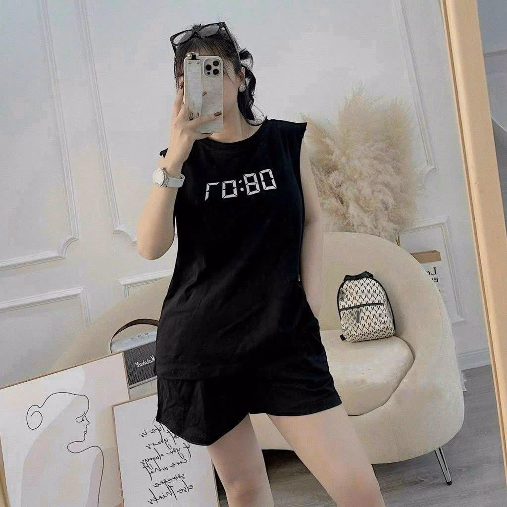Bộ Đùi Nữ Cotton Sát Nách 08:07 Chất Mát Cao Cấp - Htm Fashion - Ảnh 2