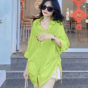 Set Áo Sơ Mi Tay Dài Form Rộng Kèm Quần Short T951 - Lisa