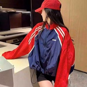 Áo Khoác Dù Nữ Phối 2 Màu Sọc Tay Trắng Nổi Bật Cá Tính Tp025 - Golden Dream