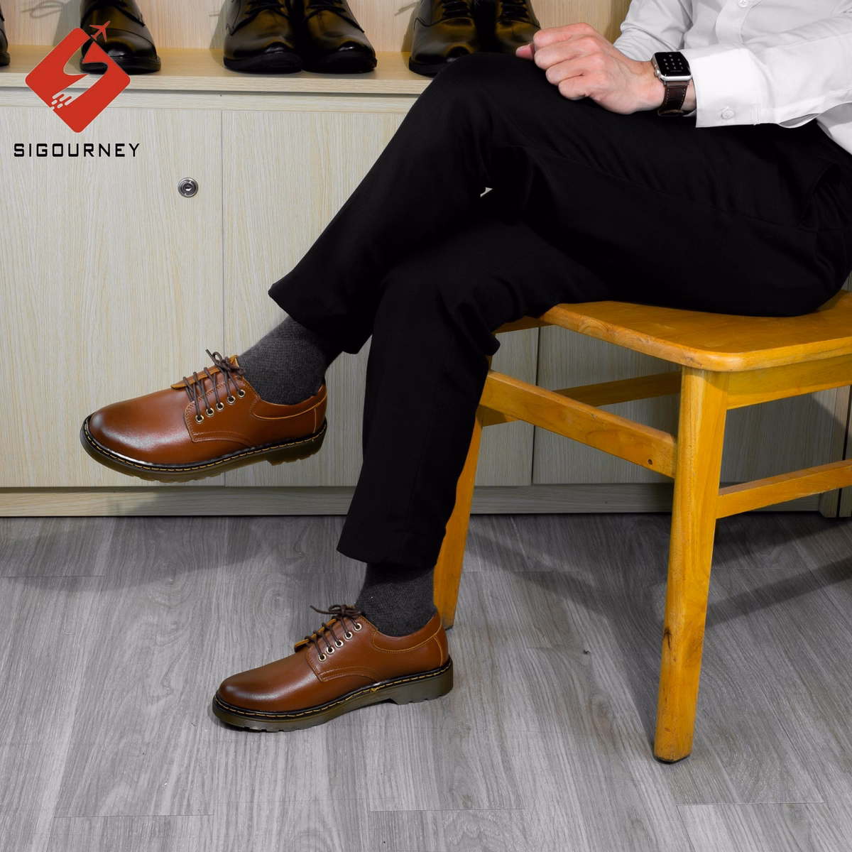 Giày Đốc Da Bò Nappa Cao Cấp Màu Nâu Patina Sdr07 - Sigourney - Ảnh 9