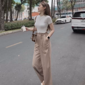 Set Bộ Áo Thun Gân Kèm Quần Dài For M1014 - Lisa