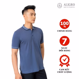 Áo Polo Nam Màu Xanh Chất Liệu Cotton Algplo28 - Aligro
