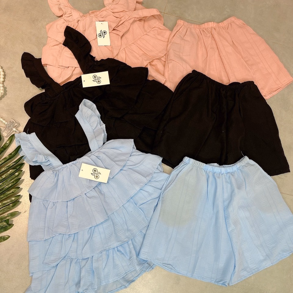 Set Bộ Đồ Nữ Áo Thun Đũi V1015H - Aine - Ảnh 3