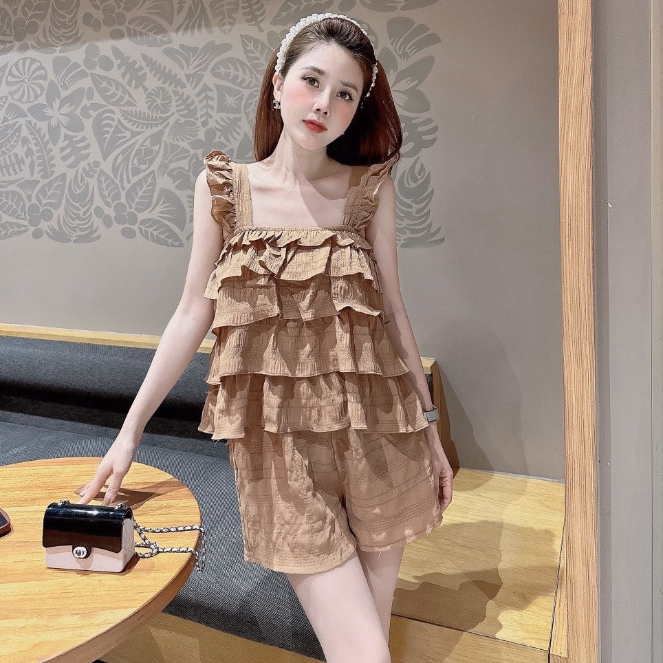 Set Bộ Đồ Nữ Áo Thun Đũi V1015H - Aine