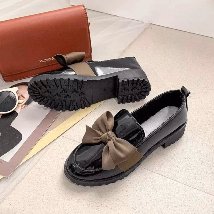 Giày Búp Bê Mũi Tròn Giày Đốc Nữ Màu Trơn Gắn Nơ Phong Cách Hàn Quốc 94 - Larita Fashion - Ảnh 7