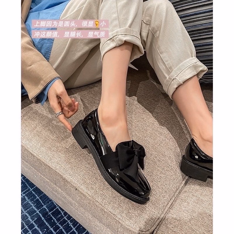 Giày Búp Bê Mũi Tròn Giày Đốc Nữ Màu Trơn Gắn Nơ Phong Cách Hàn Quốc 94 - Larita Fashion - Ảnh 13