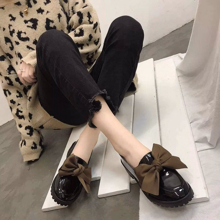 Giày Búp Bê Mũi Tròn Giày Đốc Nữ Màu Trơn Gắn Nơ Phong Cách Hàn Quốc 94 - Larita Fashion - Ảnh 9