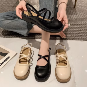 Giày Búp Bê Nữ Lolita Đế Cao 3 Phân Chất Đẹp 2 Quai Chéo Tôn Chân Dễ Phối Đồ 370 - Larita Fashion