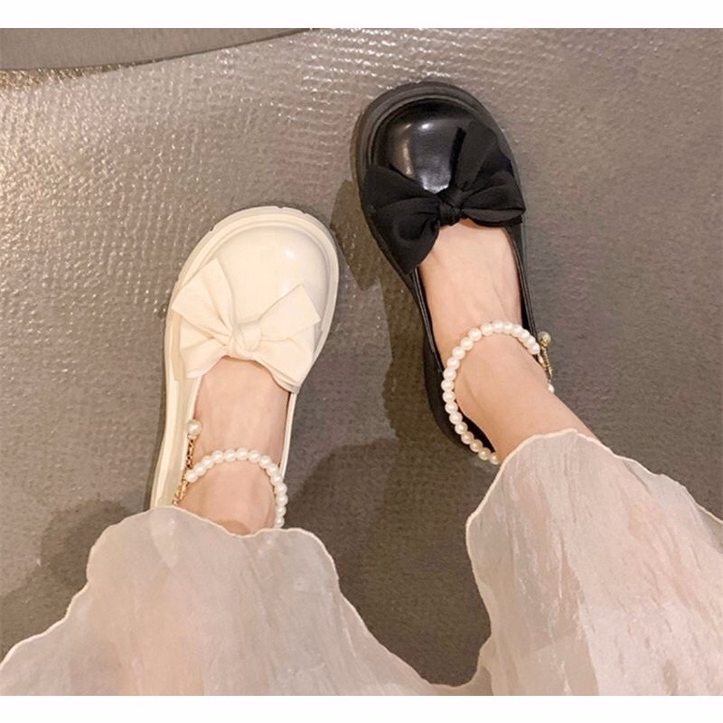 Giày Nữ Meryjanes (From To Lùi 1 Size), Giày Đốc Nữ Mềm Phối Nơ Ngọc Tiểu Thư 441 - Larita Fashion - Ảnh 8