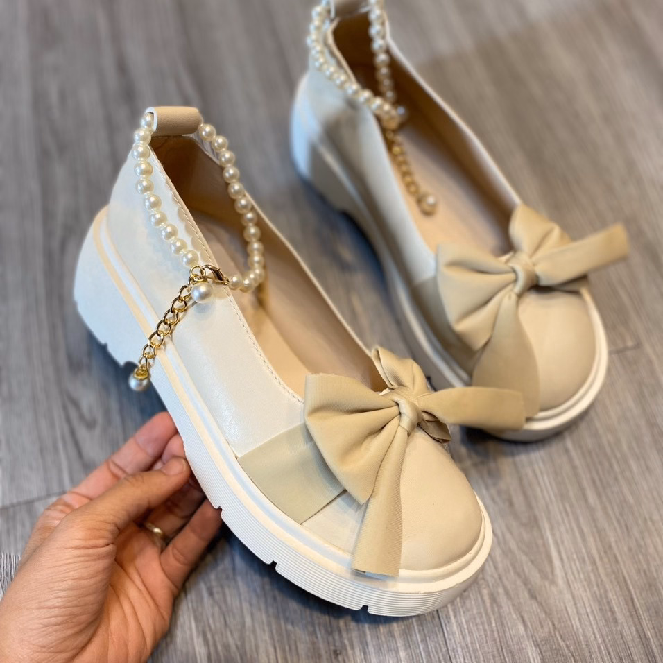 Giày Nữ Meryjanes (From To Lùi 1 Size), Giày Đốc Nữ Mềm Phối Nơ Ngọc Tiểu Thư 441 - Larita Fashion - Ảnh 11