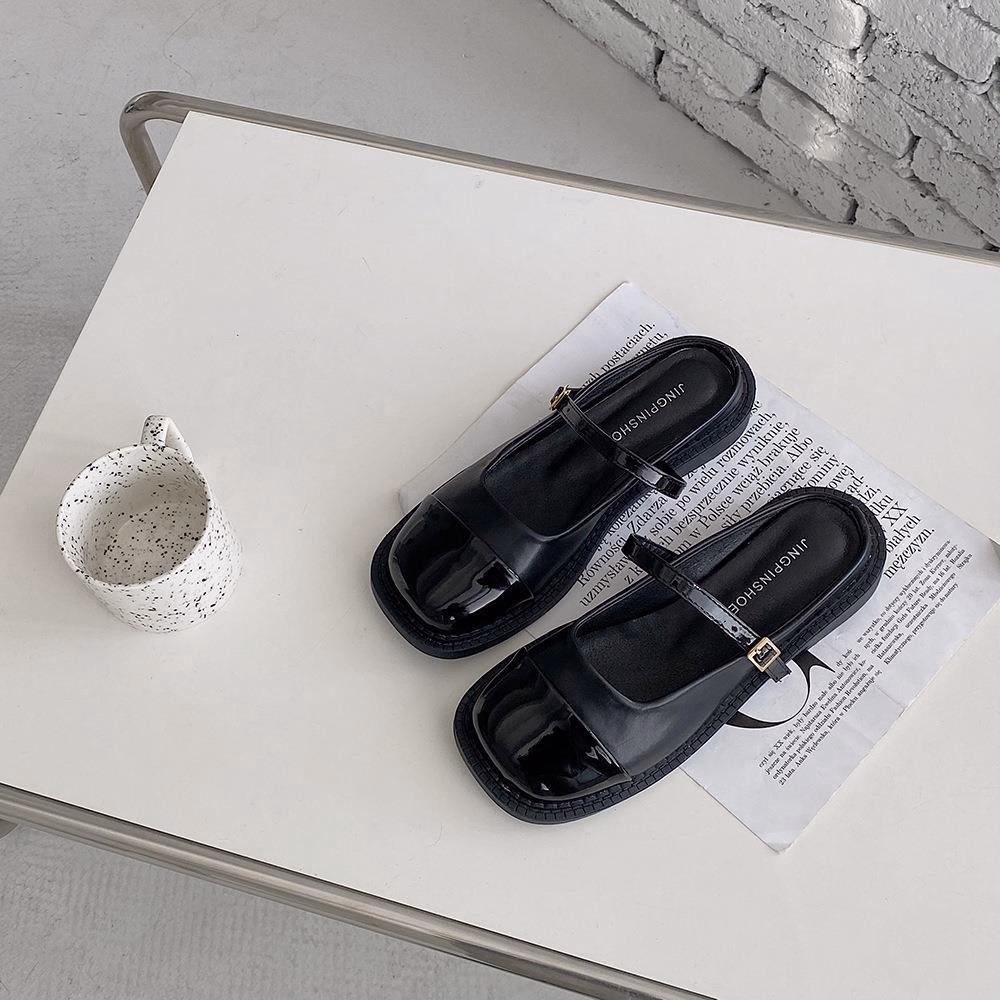 Giày Sục Nữ Đẹp Búp Bê Lolita Da Bóng Vá Mũi Siêu Thời Trang 471 - Larita Fashion - Ảnh 4