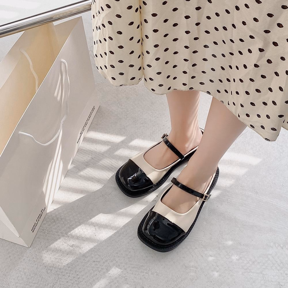 Giày Sục Nữ Đẹp Búp Bê Lolita Da Bóng Vá Mũi Siêu Thời Trang 471 - Larita Fashion - Ảnh 5