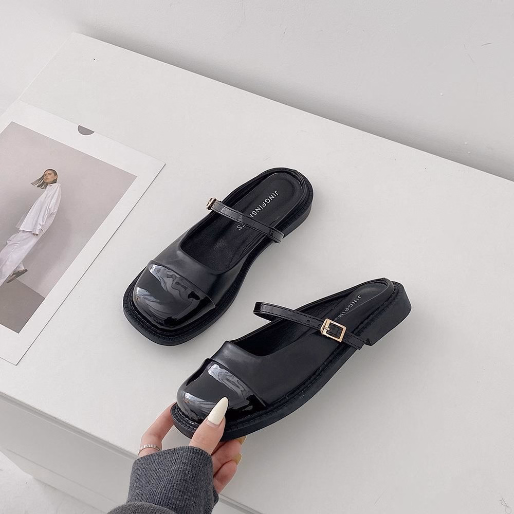 Giày Sục Nữ Đẹp Búp Bê Lolita Da Bóng Vá Mũi Siêu Thời Trang 471 - Larita Fashion - Ảnh 12