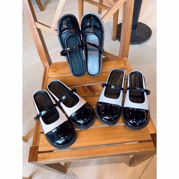 Giày Sục Nữ Đẹp Búp Bê Lolita Da Bóng Vá Mũi Siêu Thời Trang 471 - Larita Fashion - Ảnh 9