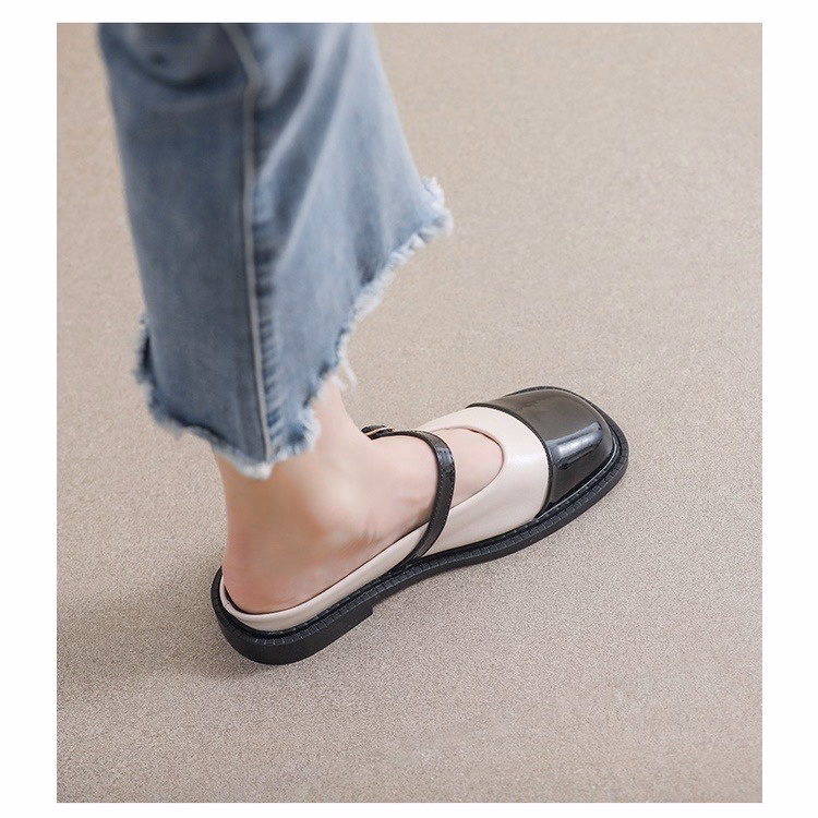 Giày Sục Nữ Đẹp Búp Bê Lolita Da Bóng Vá Mũi Siêu Thời Trang 471 - Larita Fashion - Ảnh 18