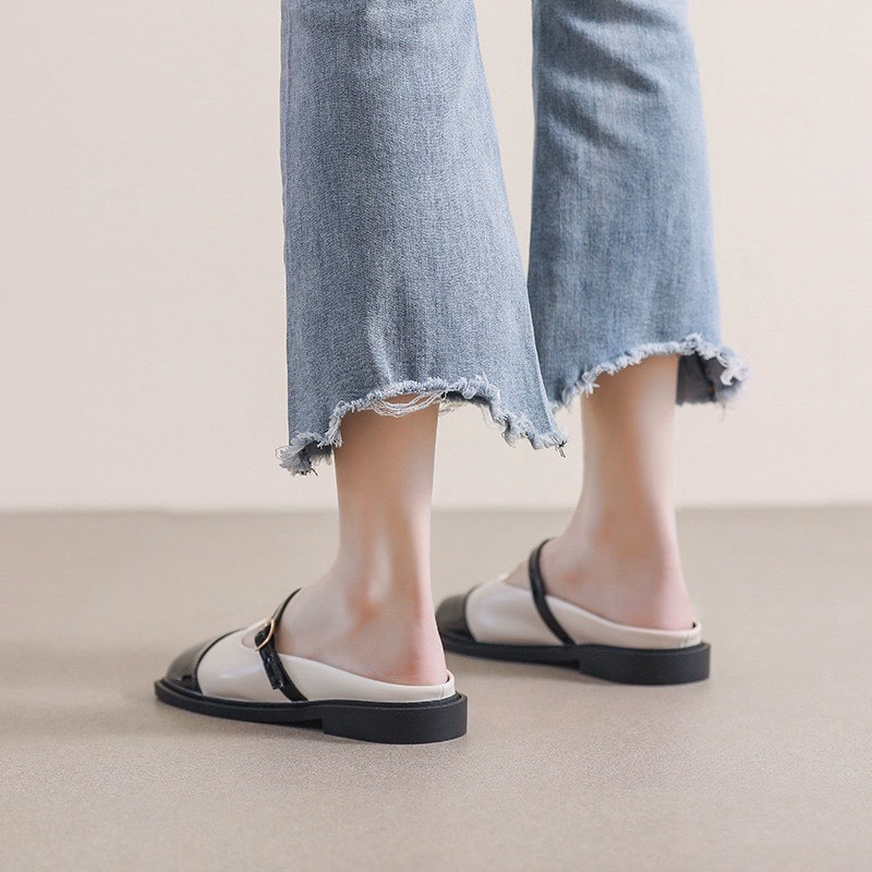 Giày Sục Nữ Đẹp Búp Bê Lolita Da Bóng Vá Mũi Siêu Thời Trang 471 - Larita Fashion - Ảnh 16