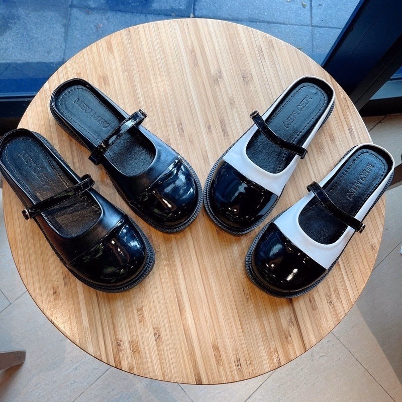 Giày Sục Nữ Đẹp Búp Bê Lolita Da Bóng Vá Mũi Siêu Thời Trang 471 - Larita Fashion