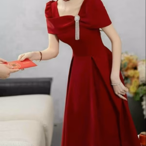 Đầm Xòe Rộng Tay Phồng Kèm Phụ Kiện, Umi Kèm Đá V993H - Aine