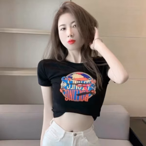 Áo Croptop Rolling Logo Cổ Tròn Tay Ngắn Ôm Body Ug314 - Nana House