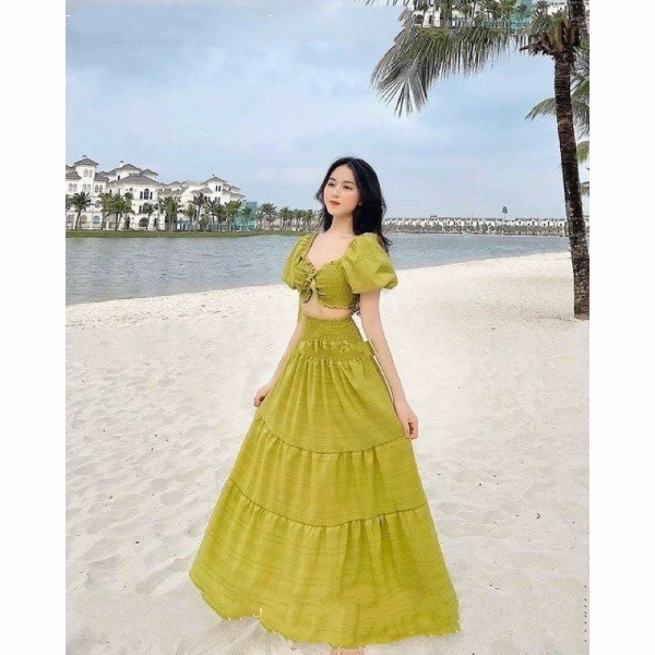 Đầm Maxi Moc King Xốp Chỉ V976H - Lisa