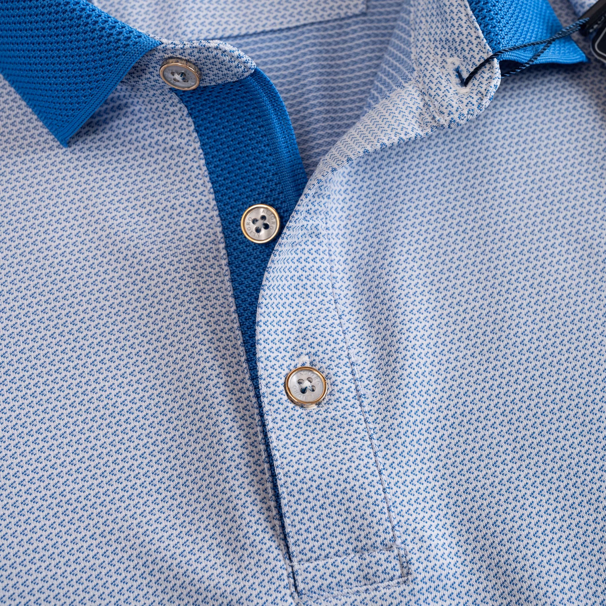 Áo Polo Nam Ngắn Tay Aligro Chất Liệu Cotton Cao Cấp Hoạ Tiết Kiểu Dệt Chữ V Màu Xanh Algplo78 - Aligro - Ảnh 10