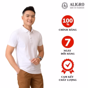 Áo Polo Nam Ngắn Tay Màu Trẵng Chất Liệu Cotton Cơ Bản Sang Trọng, Dễ Phối Đồ Algplo76 - Aligro